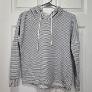 Women’s O’Neill Blue & White Striped 100% Cotton Hoodie Sweatshirt Size XS